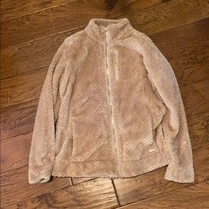New Calvin Klein Cream & Gold Fuzzy Coat